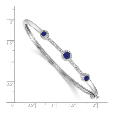 14K White Gold 1/4 ct tw Sapphire & Diamond Bangle Bracelet – view 2