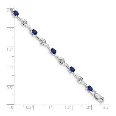10K White Gold Blue Sapphire Bracelet – view 4
