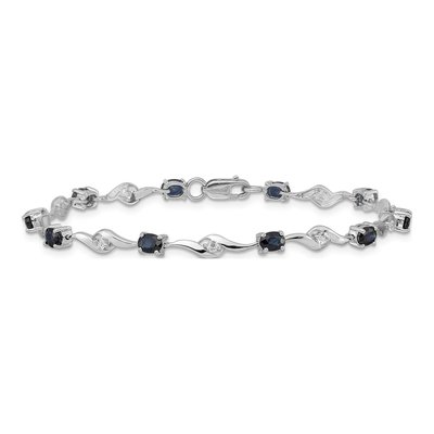 14K White Gold Sapphire Bracelet – view 3