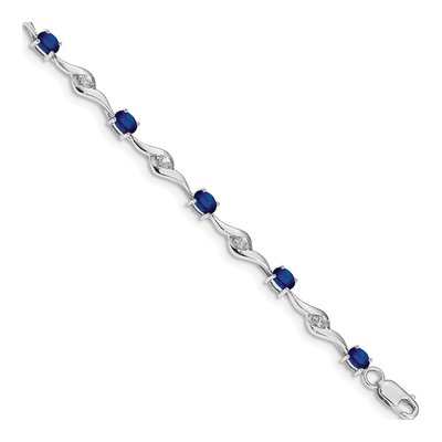 14K White Gold Sapphire Bracelet