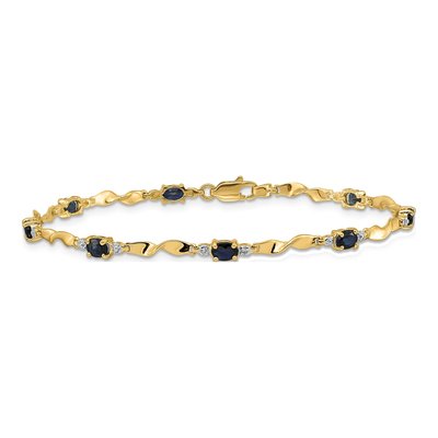 14K Yellow Gold Sapphire Twisted Bracelet – view 3