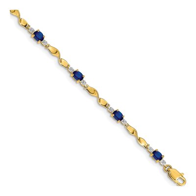 14K Yellow Gold Sapphire Twisted Bracelet