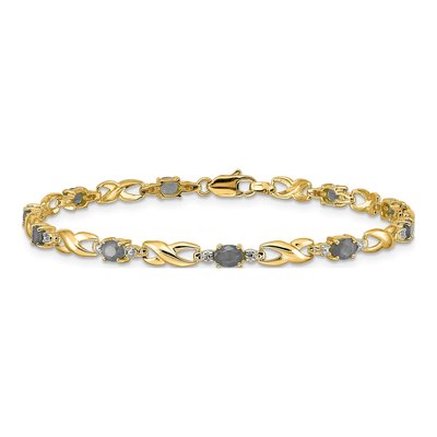 10K Yellow Gold Emerald & Diamond Infinity Bracelet – view 2