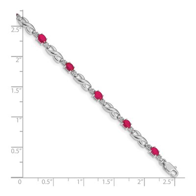 10K White Gold Ruby & Diamond Infinity Bracelet – view 3
