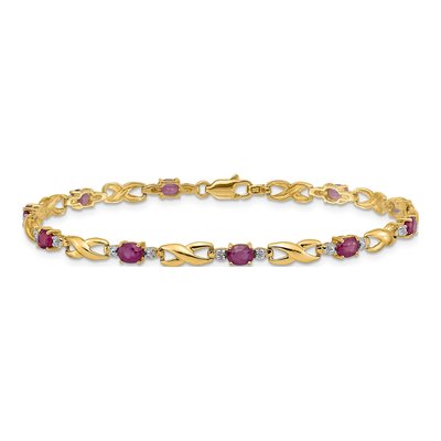 14K Yellow Gold Ruby & Diamond Infinity Bracelet – view 3