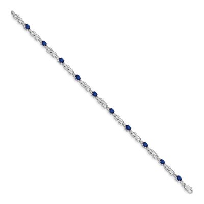 14K White Gold Sapphire & Diamond Infinity Bracelet – view 2