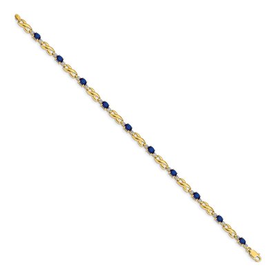 14K Yellow Gold Sapphire & Diamond Infinity Bracelet – view 2