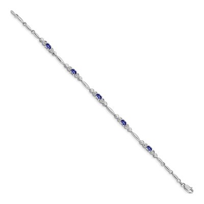 14K White Gold Tanzanite & Diamond Heart Bracelet – view 3