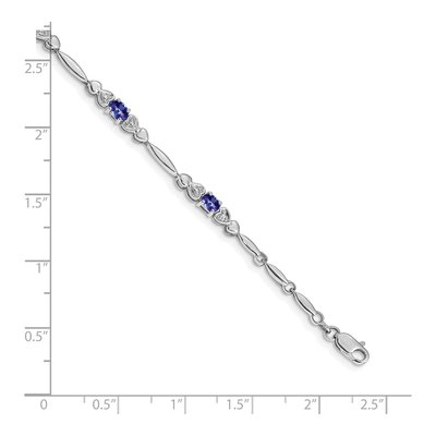 14K White Gold Tanzanite & Diamond Heart Bracelet – view 4