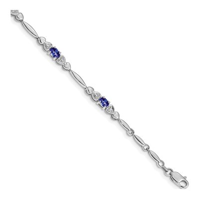 14K White Gold Tanzanite & Diamond Heart Bracelet