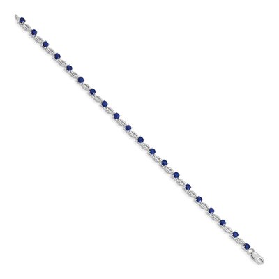 14K White Gold Sapphire Link Bracelet – view 2