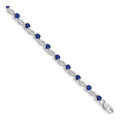 14K White Gold Sapphire Link Bracelet