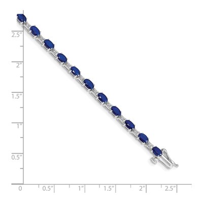 10K White Gold 1/10 ct tw Diamond Sapphire Bracelet – view 3