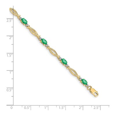 10K Yellow Gold Emerald Link Bracelet – view 4