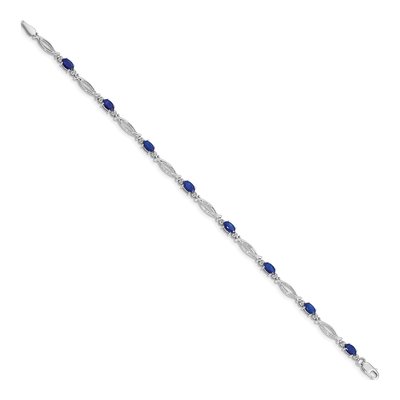 10K White Gold Sapphire Link Bracelet – view 2