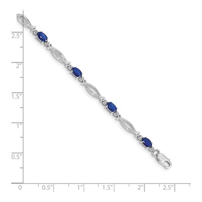 10K White Gold Sapphire Link Bracelet – view 4