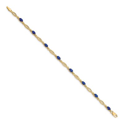 10K Yellow Gold Sapphire Link Bracelet – view 2