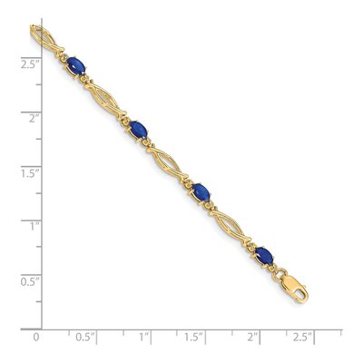 10K Yellow Gold Sapphire Link Bracelet – view 4