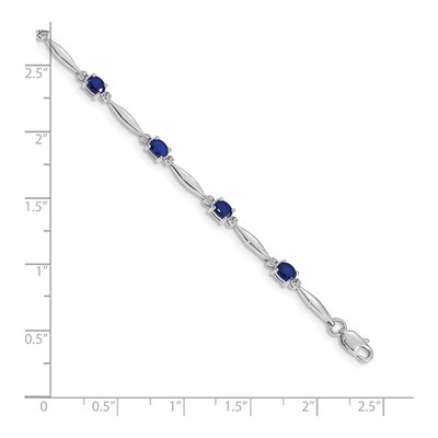 10K White Gold Diamond Sapphire Bracelet – view 3