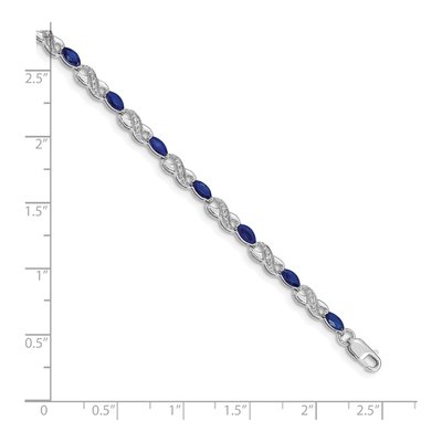 10K White Gold 1/6 ct tw Diamond Sapphire Infinity Bracelet – view 3