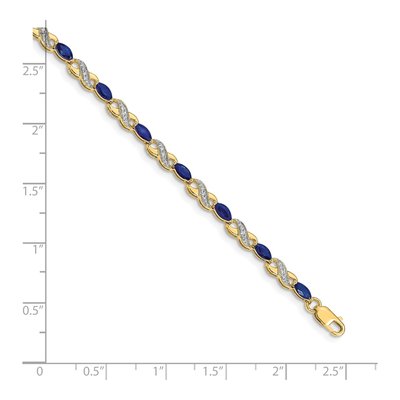 10K Yellow Gold 1/6 ct tw Diamond Sapphire Infinity Bracelet – view 4