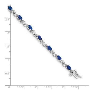 10K White Gold Sapphire Oval Bracelet – view 4