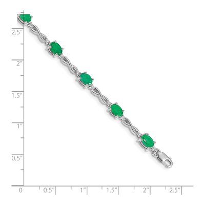 10K White Gold 1/4 ct tw Diamond Emerald Bracelet – view 3