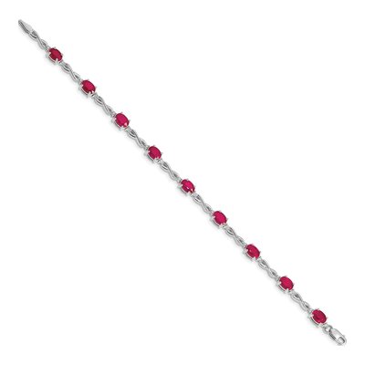 14K White Gold 0.27 ct tw Ruby & Diamond Infinity Bracelet – view 2