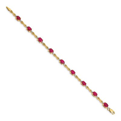 14K Yellow Gold 0.27 ct tw Ruby & Diamond Infinity Bracelet – view 2