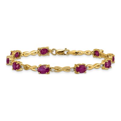 14K Yellow Gold 0.27 ct tw Ruby & Diamond Infinity Bracelet – view 3