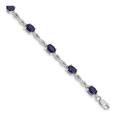 14K White Gold 0.27 ct tw Sapphire & Diamond Infinity Bracelet