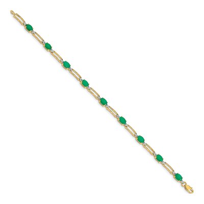 10K Yellow Gold 1/20 ct tw Emerald Diamond Bracelet – view 2
