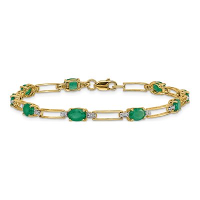 10K Yellow Gold 1/20 ct tw Emerald Diamond Bracelet – view 3
