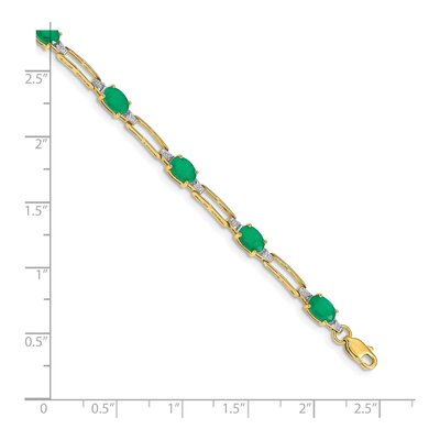 10K Yellow Gold 1/20 ct tw Emerald Diamond Bracelet – view 4