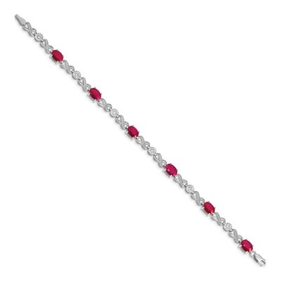 14K White Gold 1/5 ct tw Ruby & Diamond Infinity Bracelet – view 2