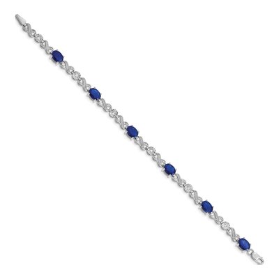10K White Gold 1/5 ct tw Diamond Sapphire Infinity Bracelet – view 2