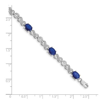 10K White Gold 1/5 ct tw Diamond Sapphire Infinity Bracelet – view 3