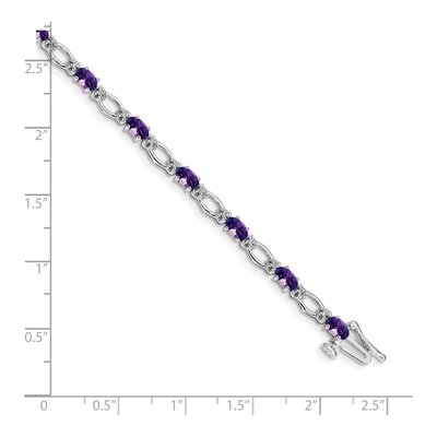14K White Gold 1/10 ct tw Amethyst & Diamond Heart Bracelet – view 3