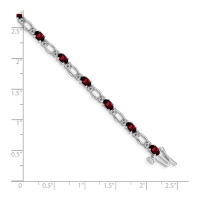 14K White Gold 1/10 ct tw Garnet & Diamond Heart Bracelet – view 3