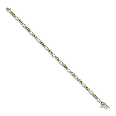 14K White Gold 1/10 ct tw Peridot & Diamond Heart Bracelet – view 2