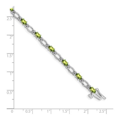 14K White Gold 1/10 ct tw Peridot & Diamond Heart Bracelet – view 3