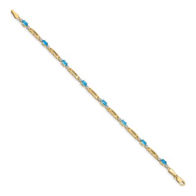 10K Yellow Gold Swiss Blue Topaz Bracelet – view 2