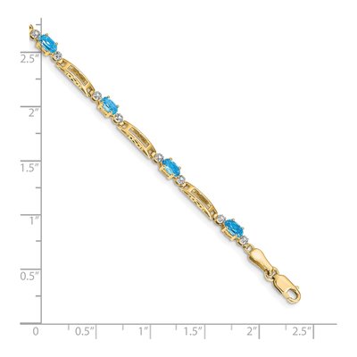 10K Yellow Gold Swiss Blue Topaz Bracelet – view 4