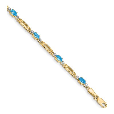 10K Yellow Gold Swiss Blue Topaz Bracelet