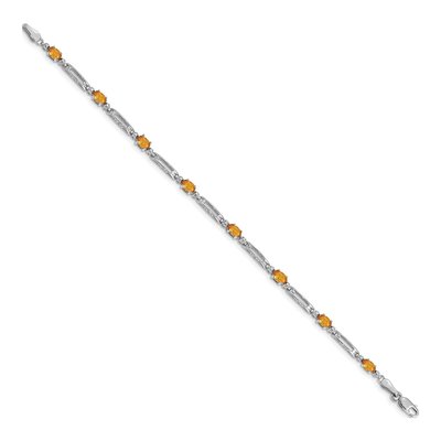 14K White Gold Citrine & Diamond Fancy Bracelet – view 2