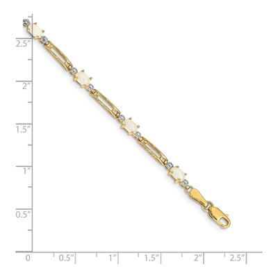 10K Yellow Gold Opal Fancy Bracelet – view 3
