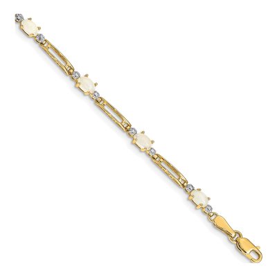10K Yellow Gold Opal Fancy Bracelet