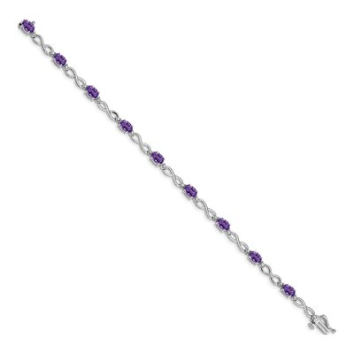 10K White Gold Amethyst Diamond Infinity Bracelet – view 2