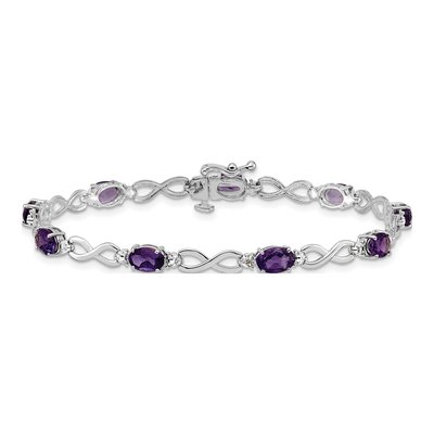 10K White Gold Amethyst Diamond Infinity Bracelet – view 3