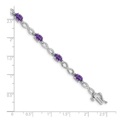 10K White Gold Amethyst Diamond Infinity Bracelet – view 4